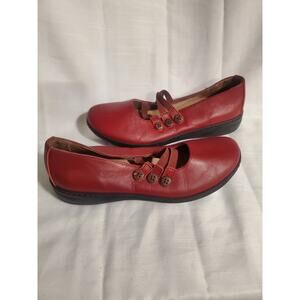 David Tate Leather Euro-Styled Casual Slip-Ons- Plum